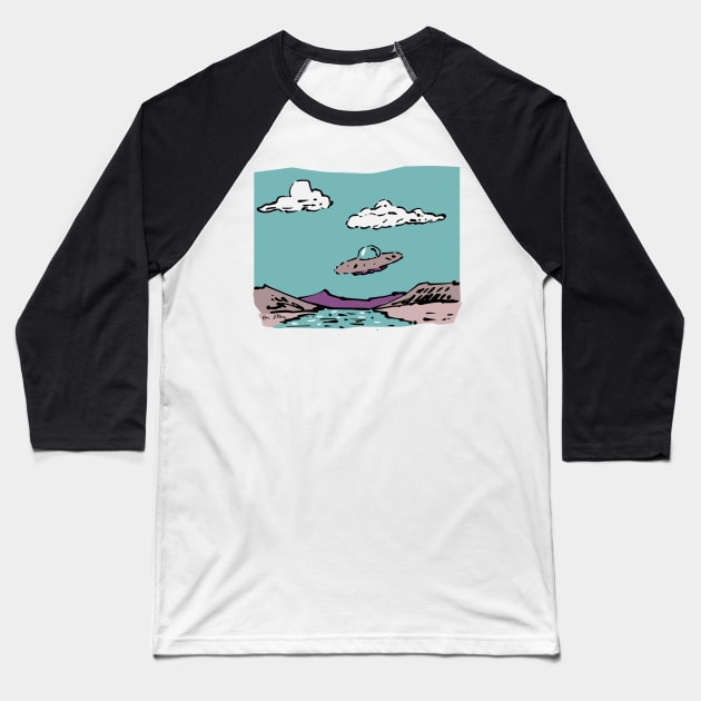 Flying Saucer UFO! Baseball T-Shirt by thejitters